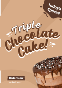 Triple Chocolate Cake Poster Design