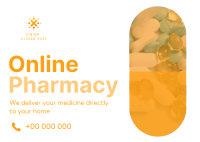 Modern Online Pharmacy Postcard Design