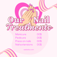 Nail Treatments List Instagram Post Design