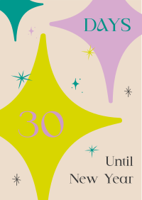 Sparkly New Year Countdown Flyer Design