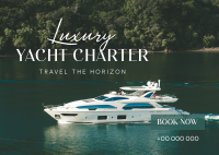 Luxury Yacht Charter Postcard Design