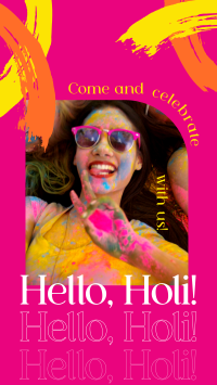 Hello Holi Facebook story Image Preview