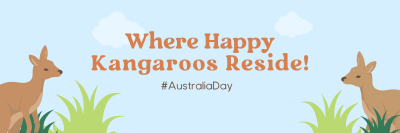 Fun Kangaroo Australia Day Twitter header (cover) Image Preview