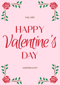 Valentine Border Rose Poster Design