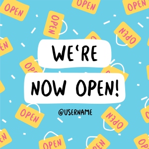 We're Open Pattern Instagram post Image Preview