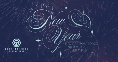 Elegant New Year Greeting Facebook ad Image Preview