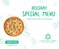 Holiday Pizza Special Facebook Post Design