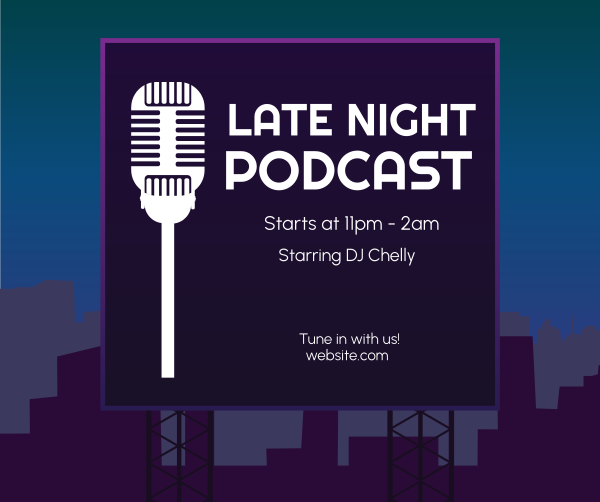 Late Night Podcast Facebook Post Design Image Preview