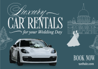 Luxury Wedding Car Rental Postcard Image Preview