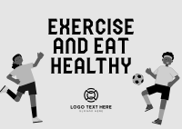 Exercise & Eat Healthy Postcard Design