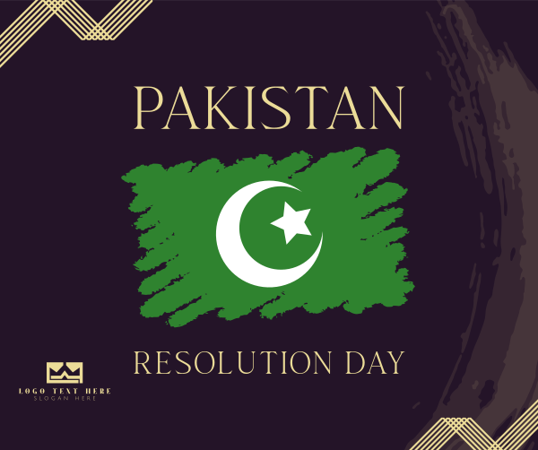 Pakistan Day Brush Flag Facebook Post Design