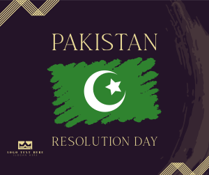 Pakistan Day Brush Flag Facebook post Image Preview