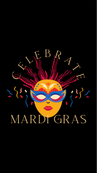 Masquerade Mardi Gras Facebook Story Design