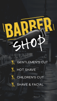 Grunge Barber Shop Services Facebook Story Design