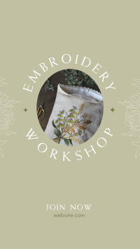 Embroidery Workshop Instagram story Image Preview