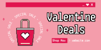 Pixel Shop Valentine Twitter Post Design