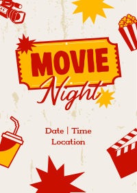 Retro Movie Night Flyer Image Preview