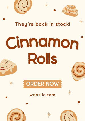 Quirky Cinnamon Rolls Flyer Image Preview