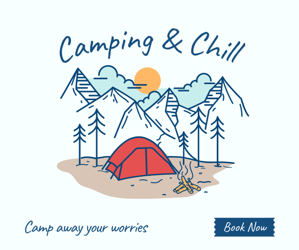 Camping and Chill Facebook Post Design Image Preview
