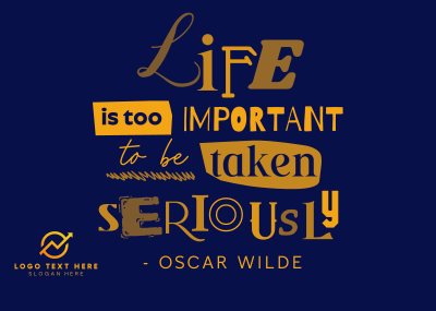 Life is Important Quote Postcard Image Preview
