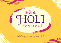 Brush Holi Festival Postcard Image Preview