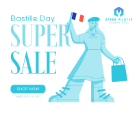 Super Bastille Day Sale Facebook Post Design