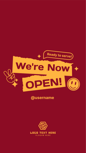 We're Open Stickers Instagram story Image Preview