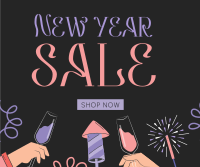 New Year Celebration Sale Facebook Post Design