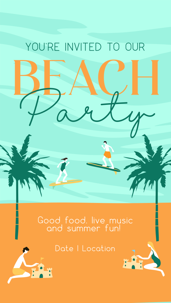 It's a Beachy Party Instagram Story Design