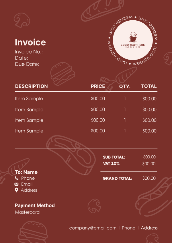 Fast Food Invoice Design Image Preview