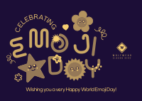 Celebrate Emojis Postcard Design