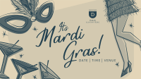 Flapper Mardi Gras Facebook Event Cover Design