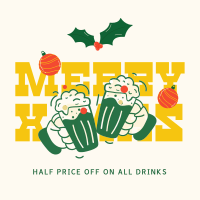 Christmas Drinks Promo Instagram Post Design