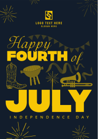 4th of July Illustration Flyer Design