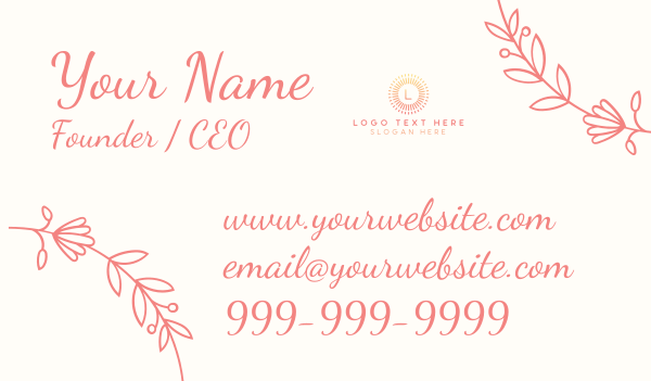 Fancy Flower Business Card Design Image Preview