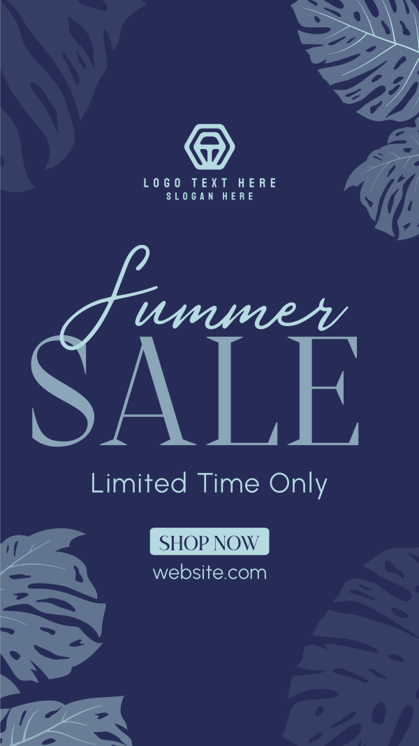 Summer Monstera Leaf Sale Facebook Story Design