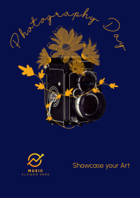 Old Camera and Flowers Poster Image Preview