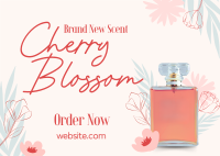 Elegant Flowery Perfume Postcard Design