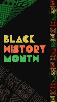 Patterned Black History Facebook story Image Preview