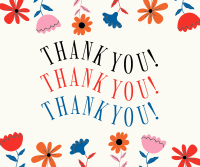 Dainty Floral Thank You Facebook Post Design