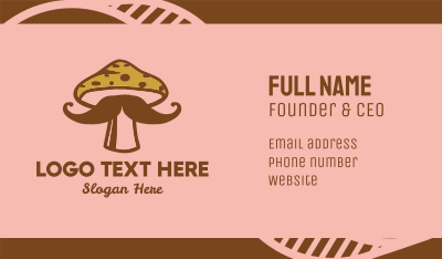 Hipster Mushroom Moustache Business Card Image Preview