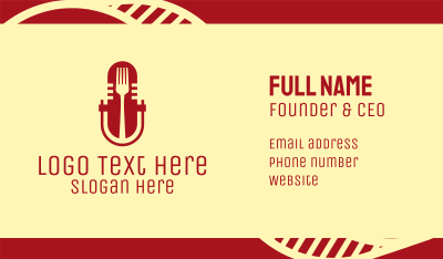 Fork Microphone Talk Show  Business Card