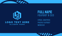 Blue Hexagon Tech Letter L Business Card Image Preview