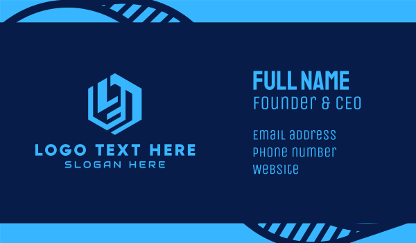 Blue Hexagon Tech Letter L Business Card Design Image Preview