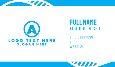 Blue Letter A Circle Business Card Image Preview