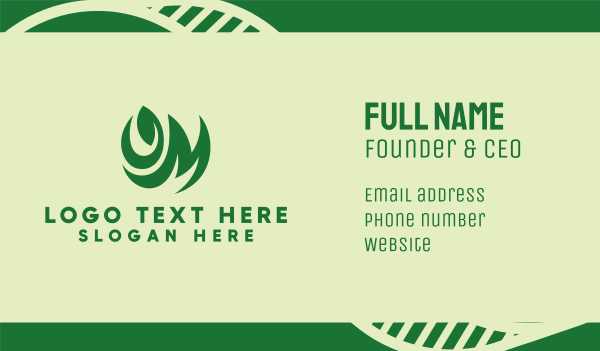 Natural Leaf Letter M Business Card Design Image Preview