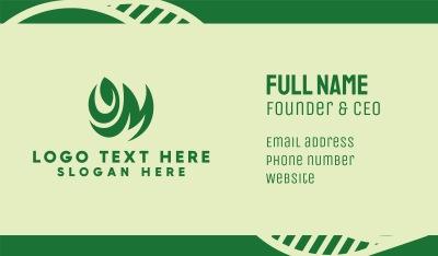 Natural Leaf Letter M Business Card Image Preview