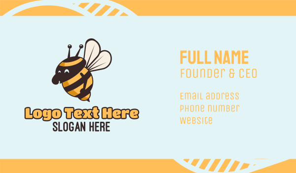 Fun Bumblebee Mascot Business Card Design
