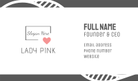 Minimalist Pink Heart Business Card Image Preview