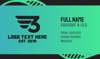 Number 3 Wing Business Card Image Preview